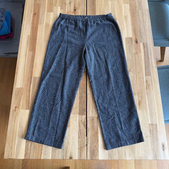 Eileen Fisher Gray Wool Blend Wide-Leg Pants Size M - Picture 1 of 4